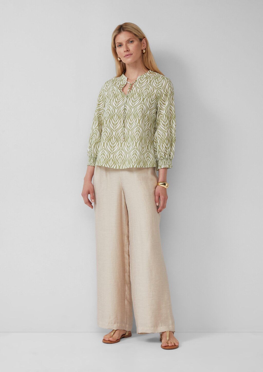 Tunikabluse mit 3/4-Ärmeln und All-over-Print