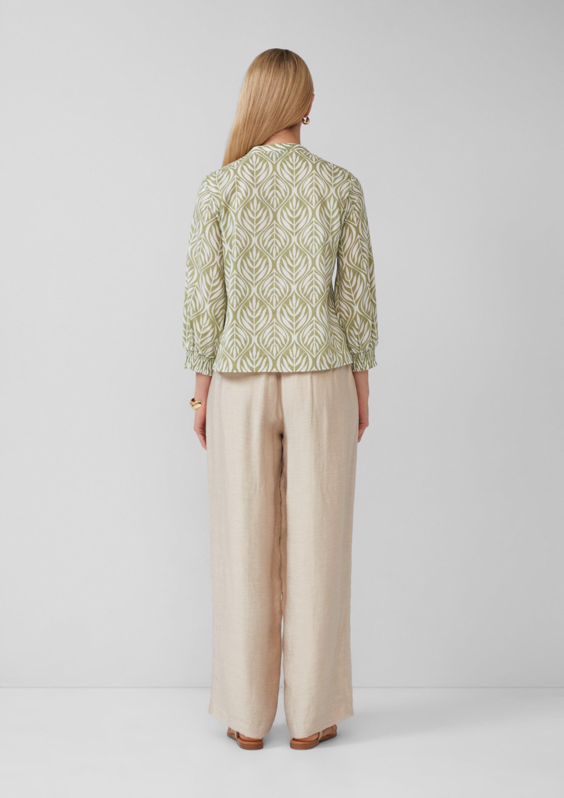 Tunikabluse mit 3/4-Ärmeln und All-over-Print