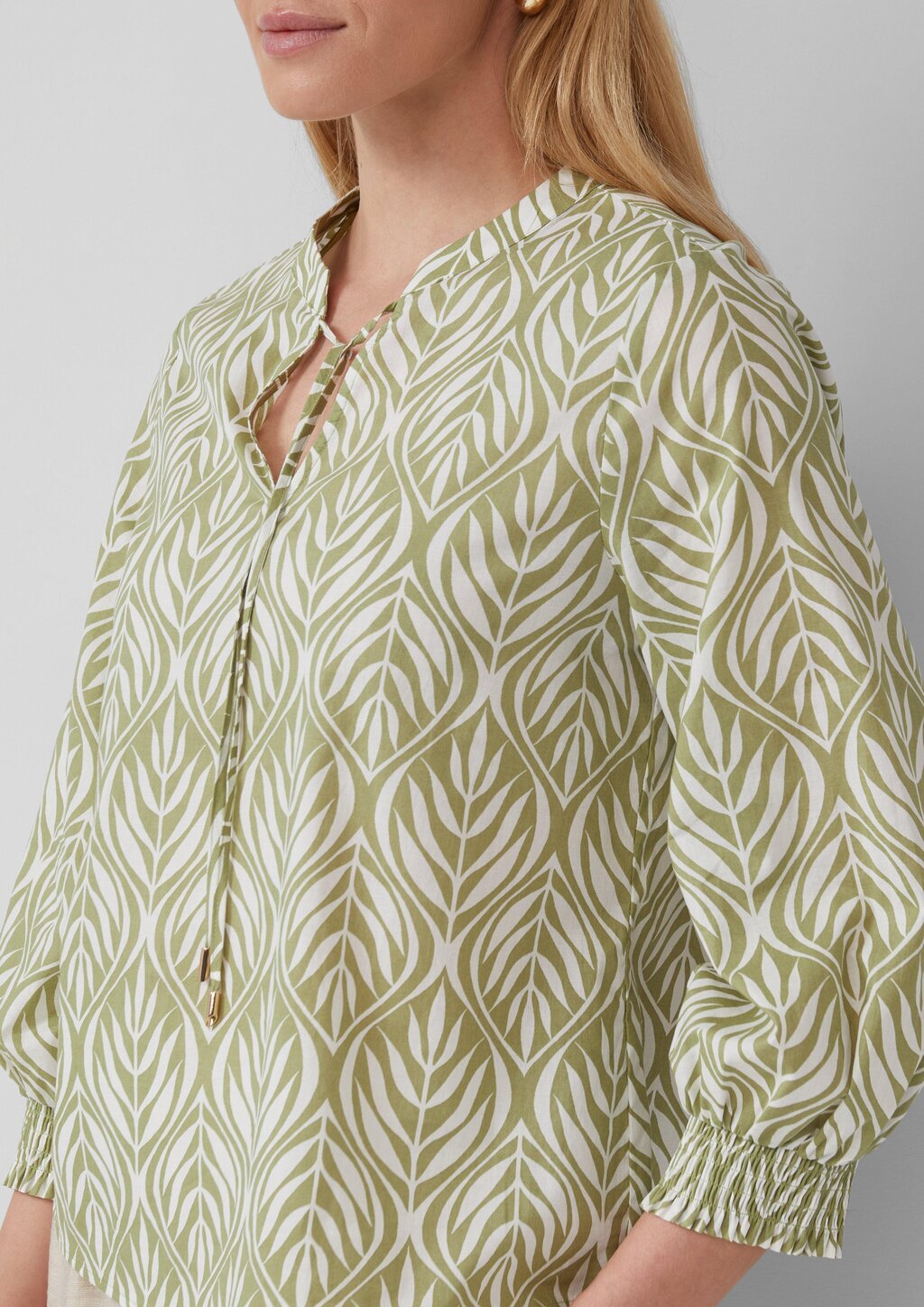 Tunikabluse mit 3/4-Ärmeln und All-over-Print