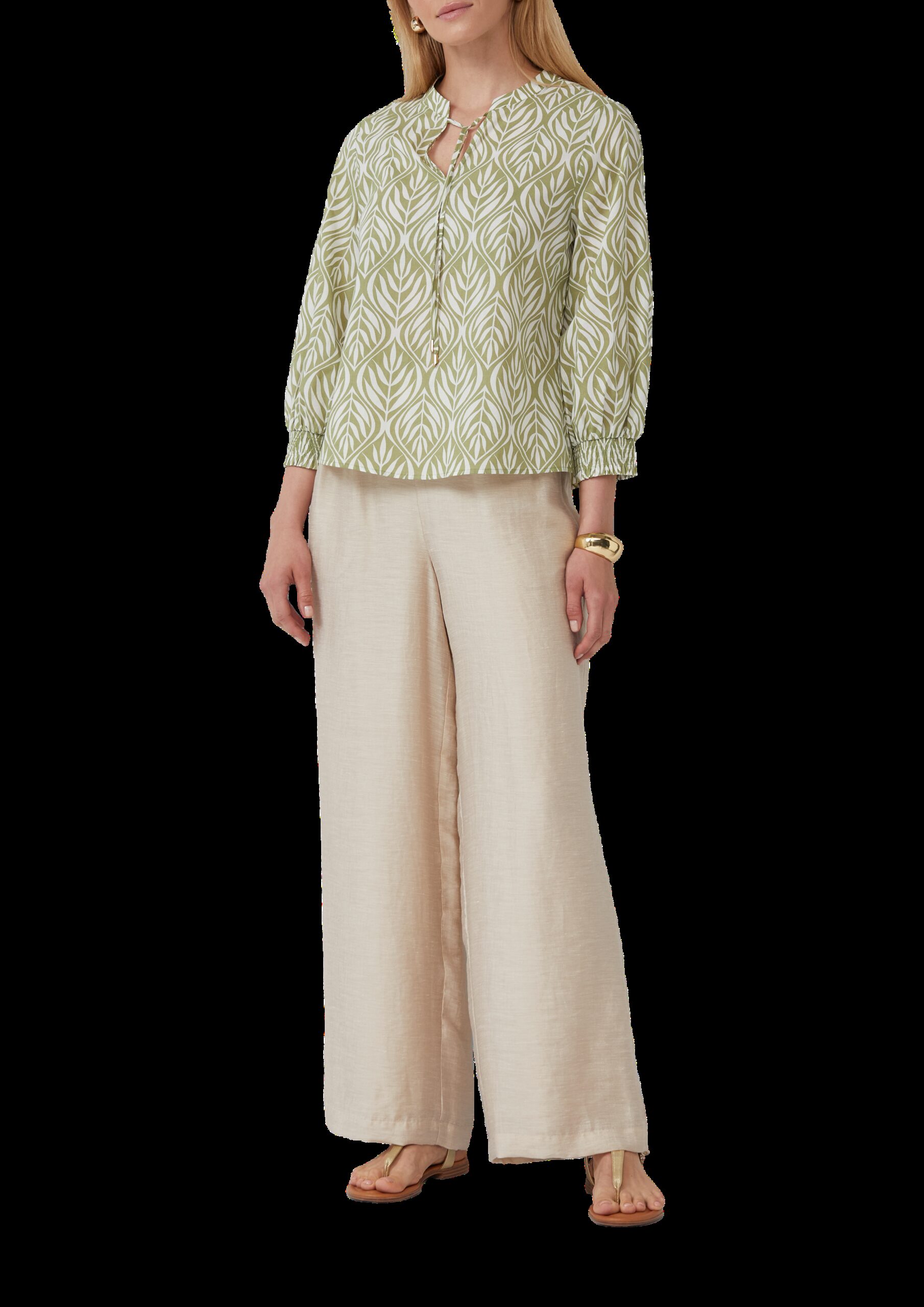 Tunikabluse mit 3/4-Ärmeln und All-over-Print