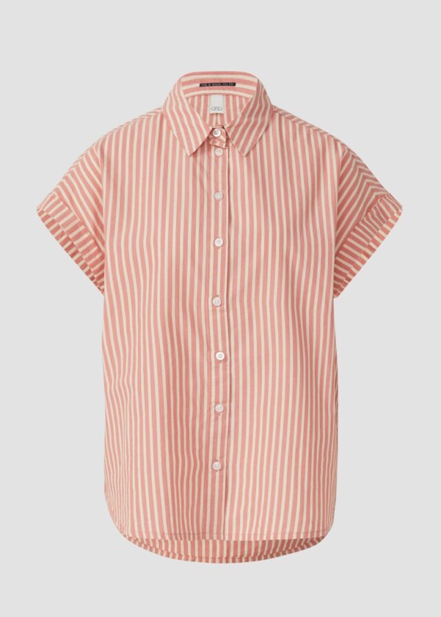 Streifenbluse mit überschnittenen Schultern