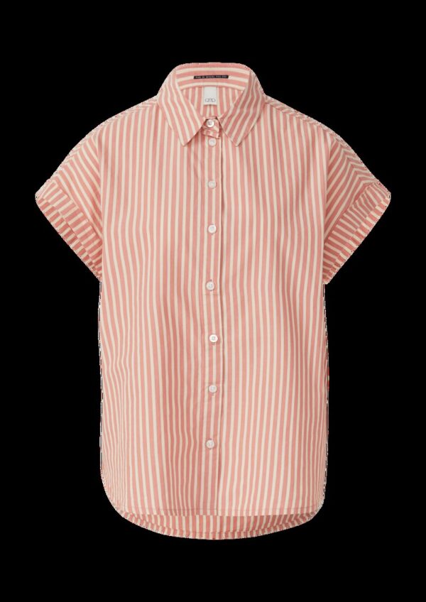 Streifenbluse mit überschnittenen Schultern