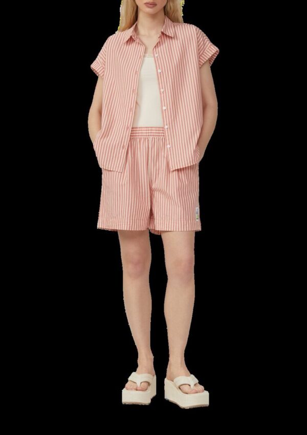 Streifenbluse mit überschnittenen Schultern