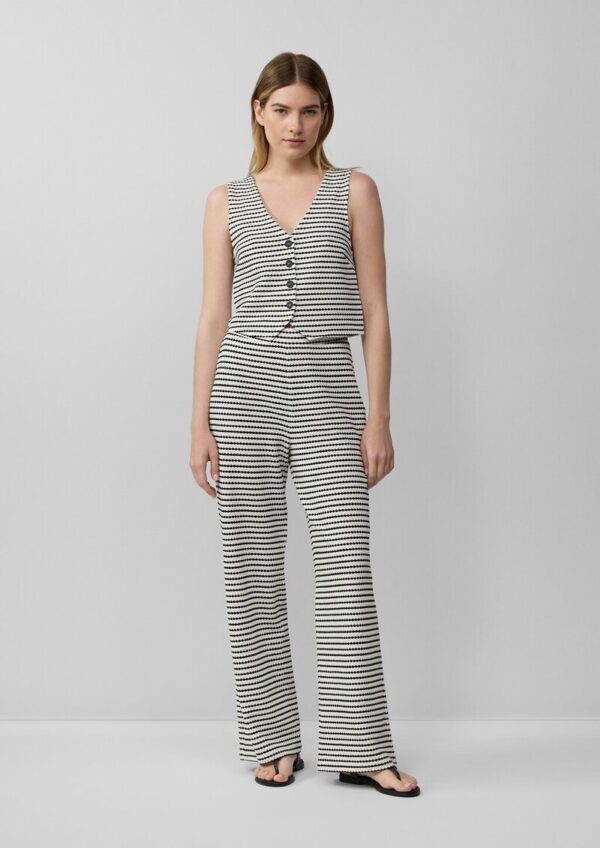 Strukturierte Wide-Leg-Hose im Relaxed Fit