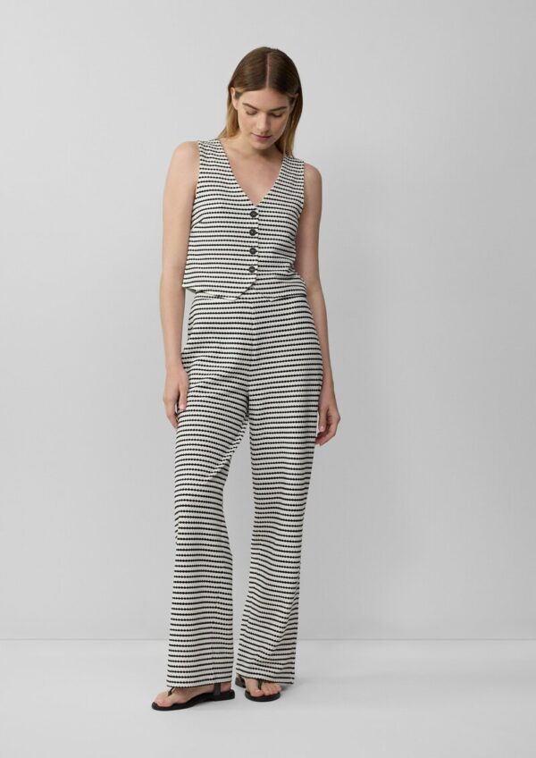 Strukturierte Wide-Leg-Hose im Relaxed Fit