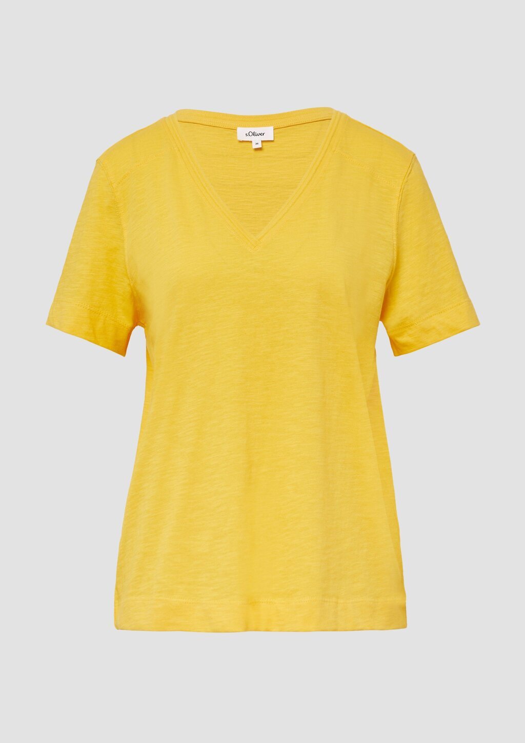 T-Shirt aus Flammgarn mit V-Ausschnitt