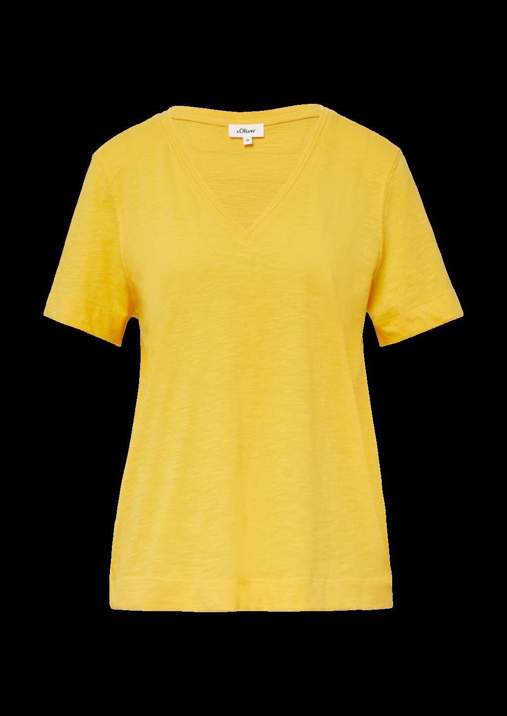 T-Shirt aus Flammgarn mit V-Ausschnitt