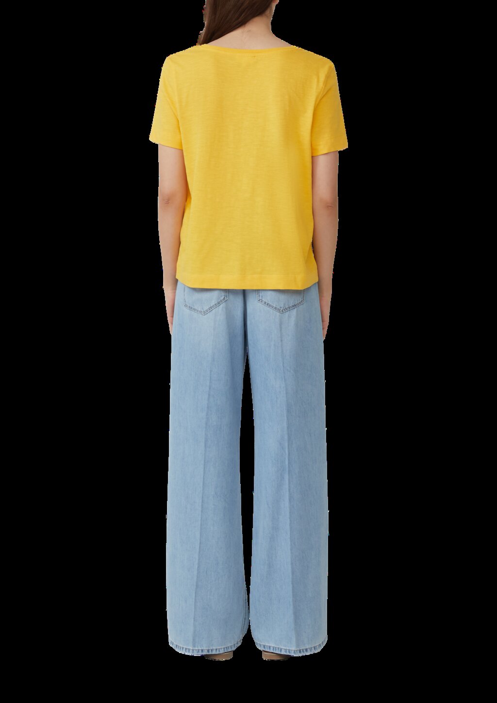 T-Shirt aus Flammgarn mit V-Ausschnitt