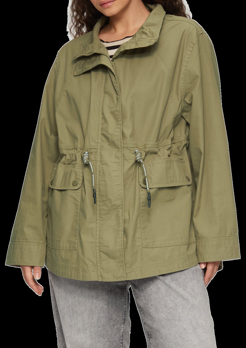 Baumwolljacke mit Tunnelzug in der Taille