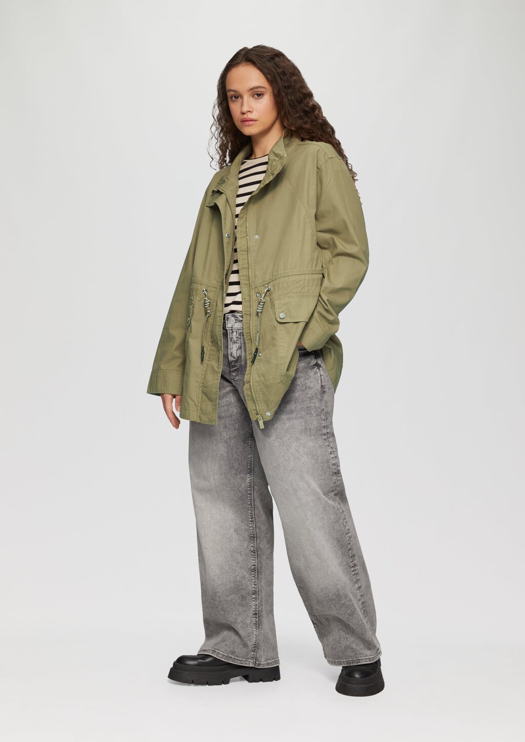 Baumwolljacke mit Tunnelzug in der Taille