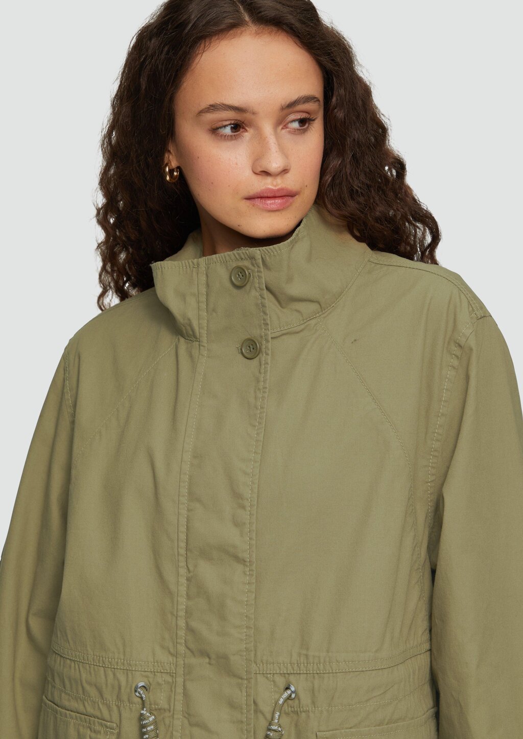 Baumwolljacke mit Tunnelzug in der Taille