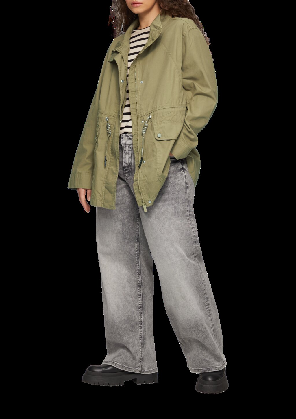 Baumwolljacke mit Tunnelzug in der Taille