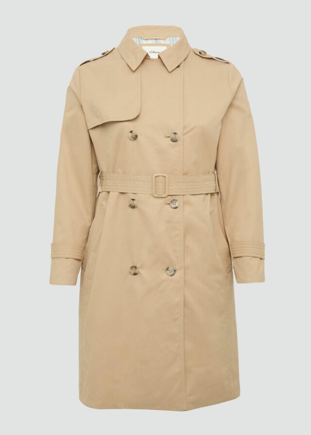 Trenchcoat mit Streifen-Futter
