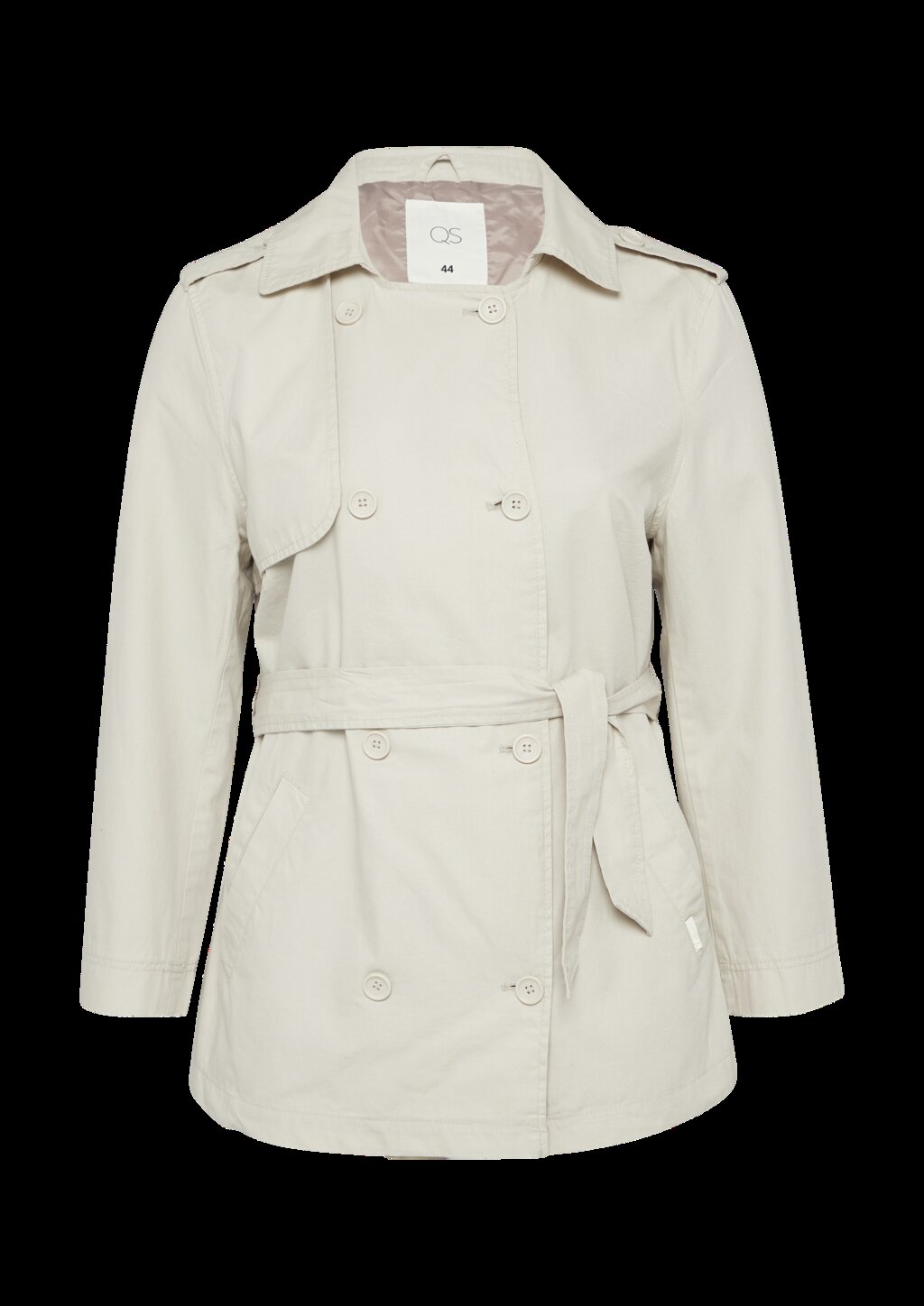 Kurzer Trenchcoat aus Baumwolle mit Gürtel