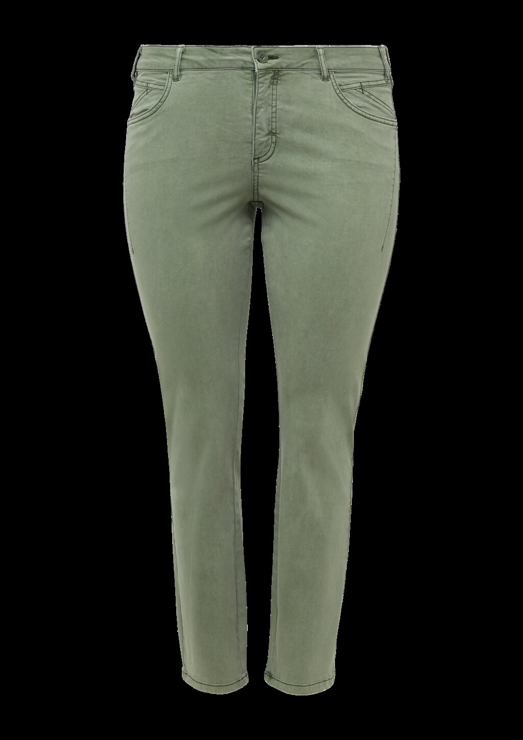 Gewaschene Hose im Slim Fit aus Baumwollsatin