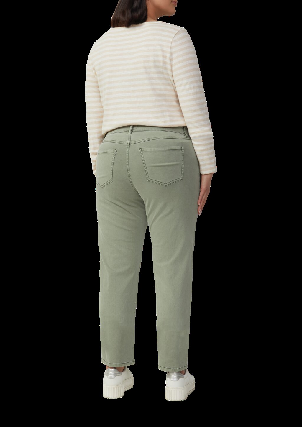 Gewaschene Hose im Slim Fit aus Baumwollsatin