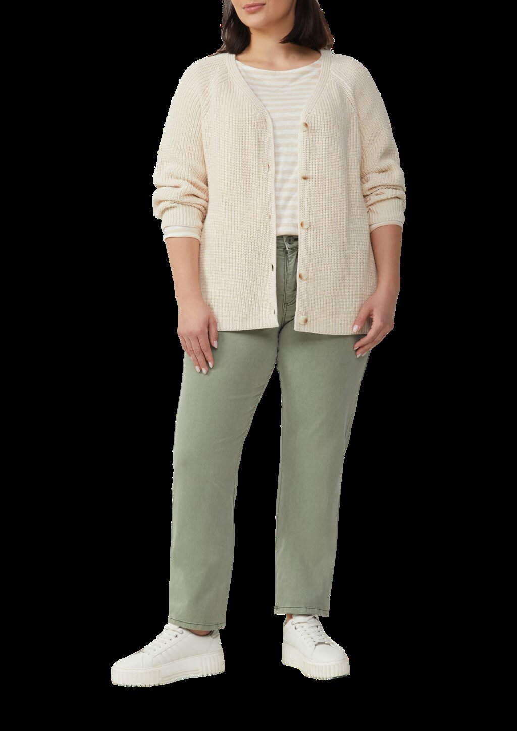 Gewaschene Hose im Slim Fit aus Baumwollsatin