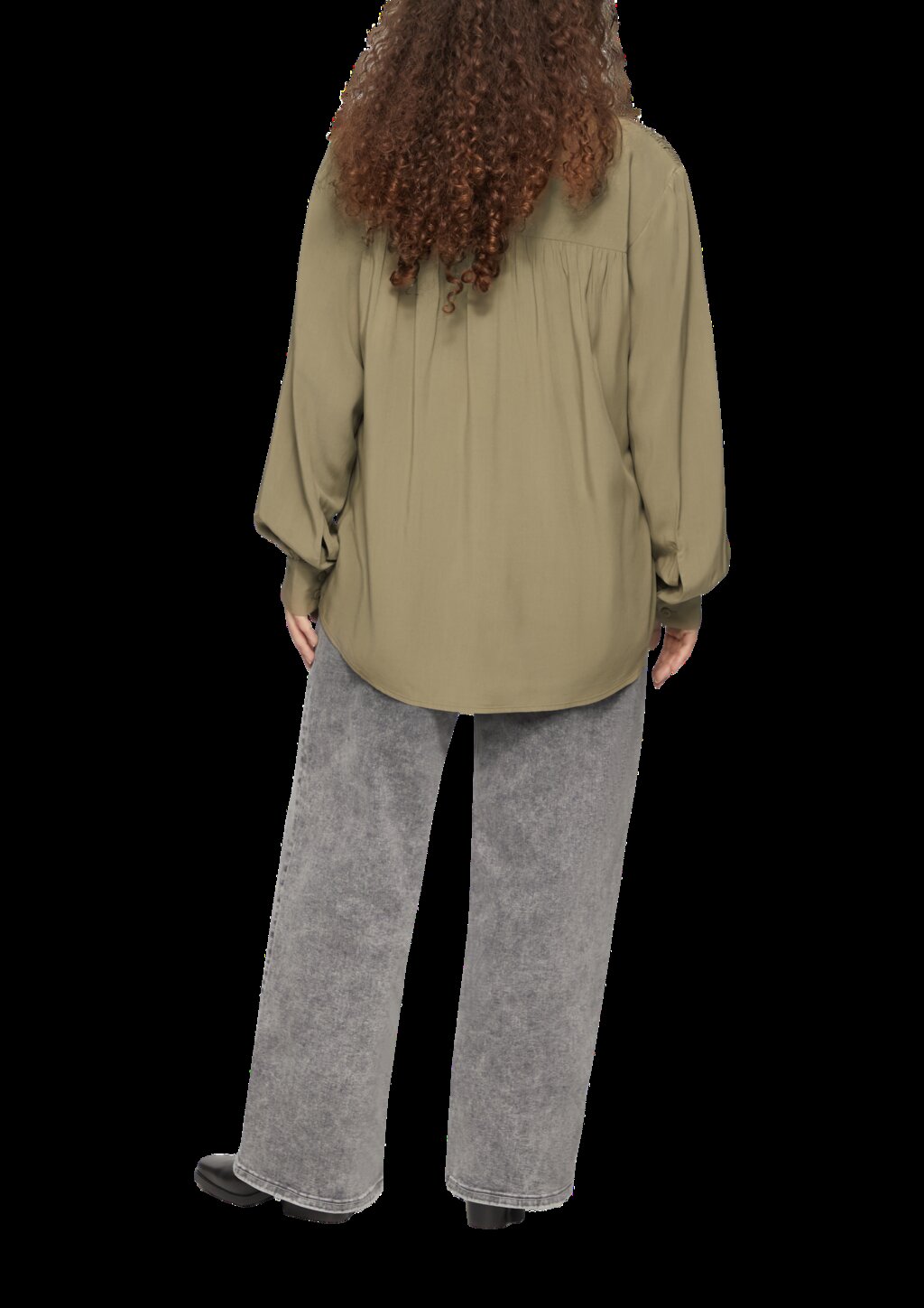 Viskosebluse mit Tunika-Ausschnitt