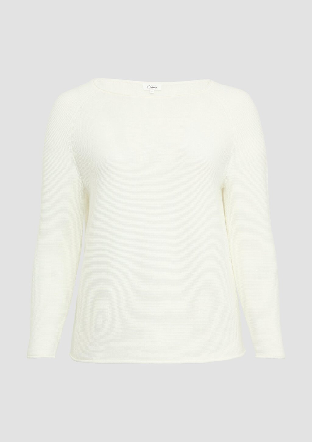 Strickpullover mit U-Boot-Ausschnitt und Rollsaum