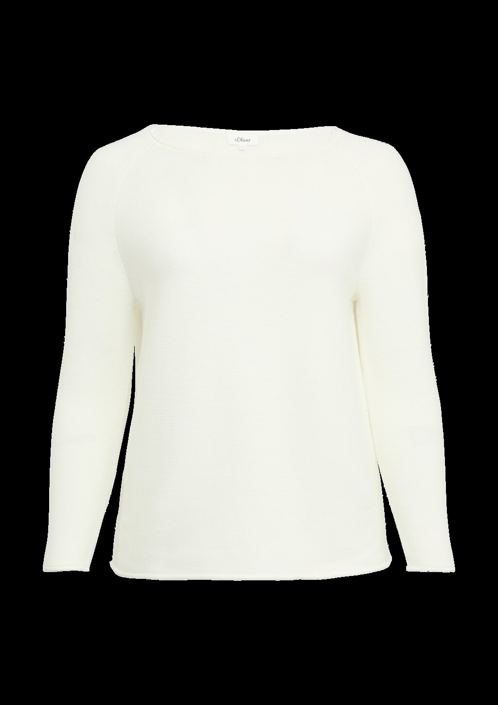 Strickpullover mit U-Boot-Ausschnitt und Rollsaum