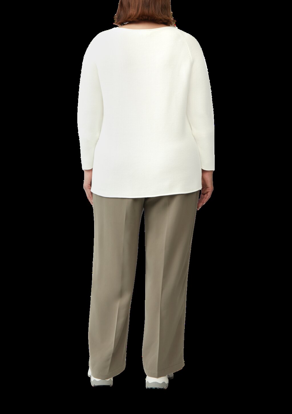 Strickpullover mit U-Boot-Ausschnitt und Rollsaum