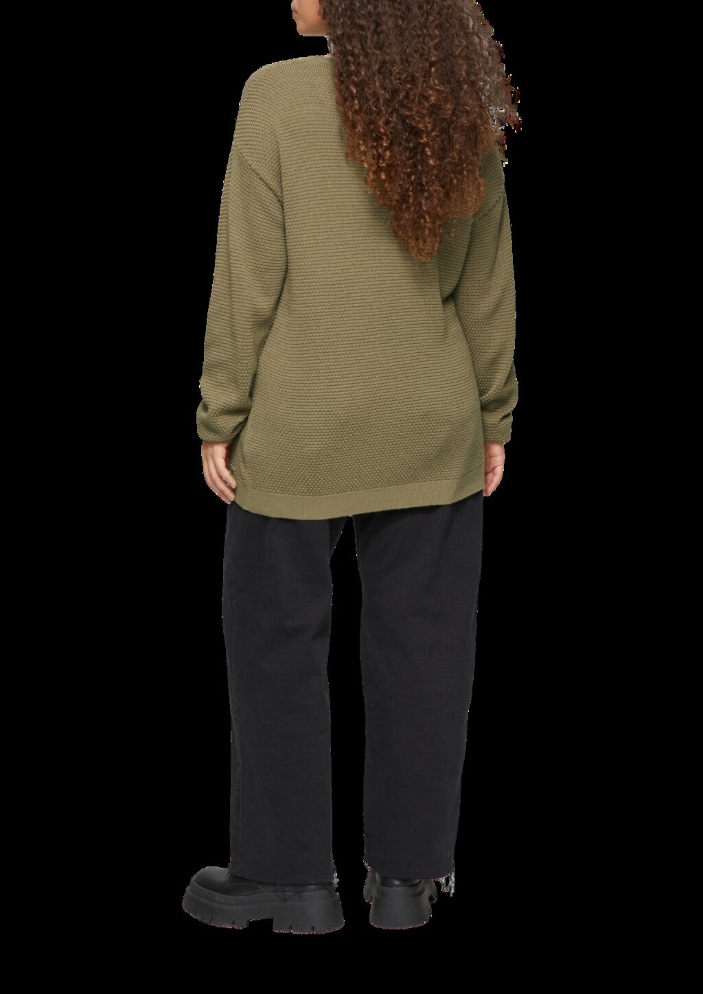 Pullover mit Strukturmuster und V-Ausschnitt