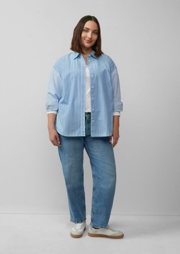 Popeline-Bluse im Relaxed Fit mit Streifenmix