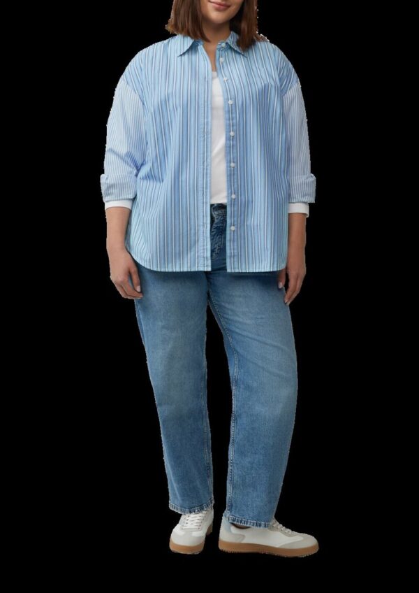 Popeline-Bluse im Relaxed Fit mit Streifenmix