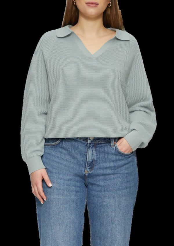 Strukturierter Pullover mit Polokragen