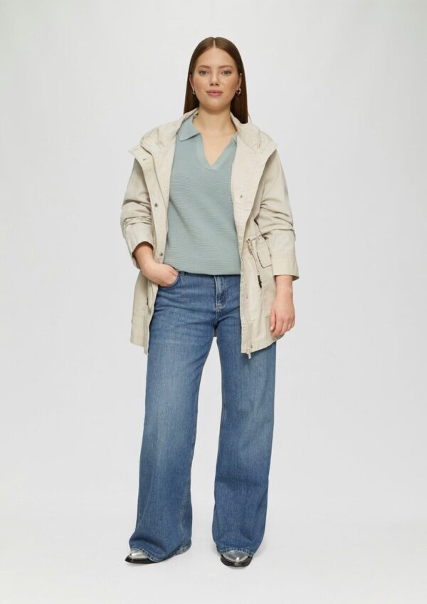 Strukturierter Pullover mit Polokragen