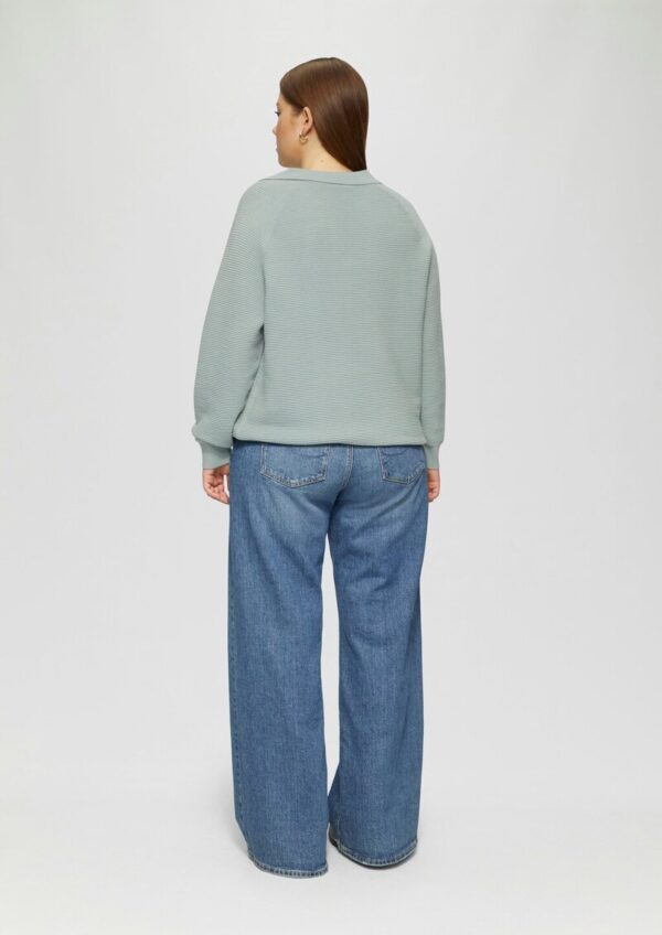 Strukturierter Pullover mit Polokragen