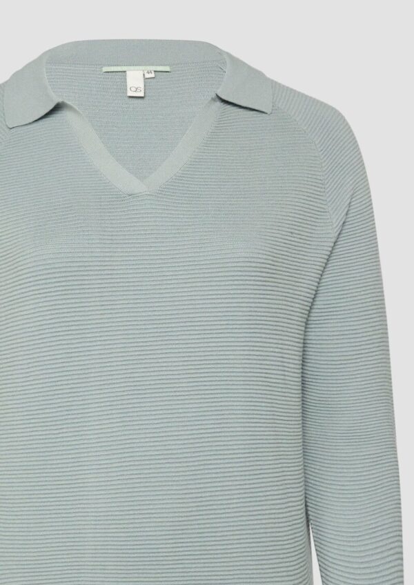 Strukturierter Pullover mit Polokragen