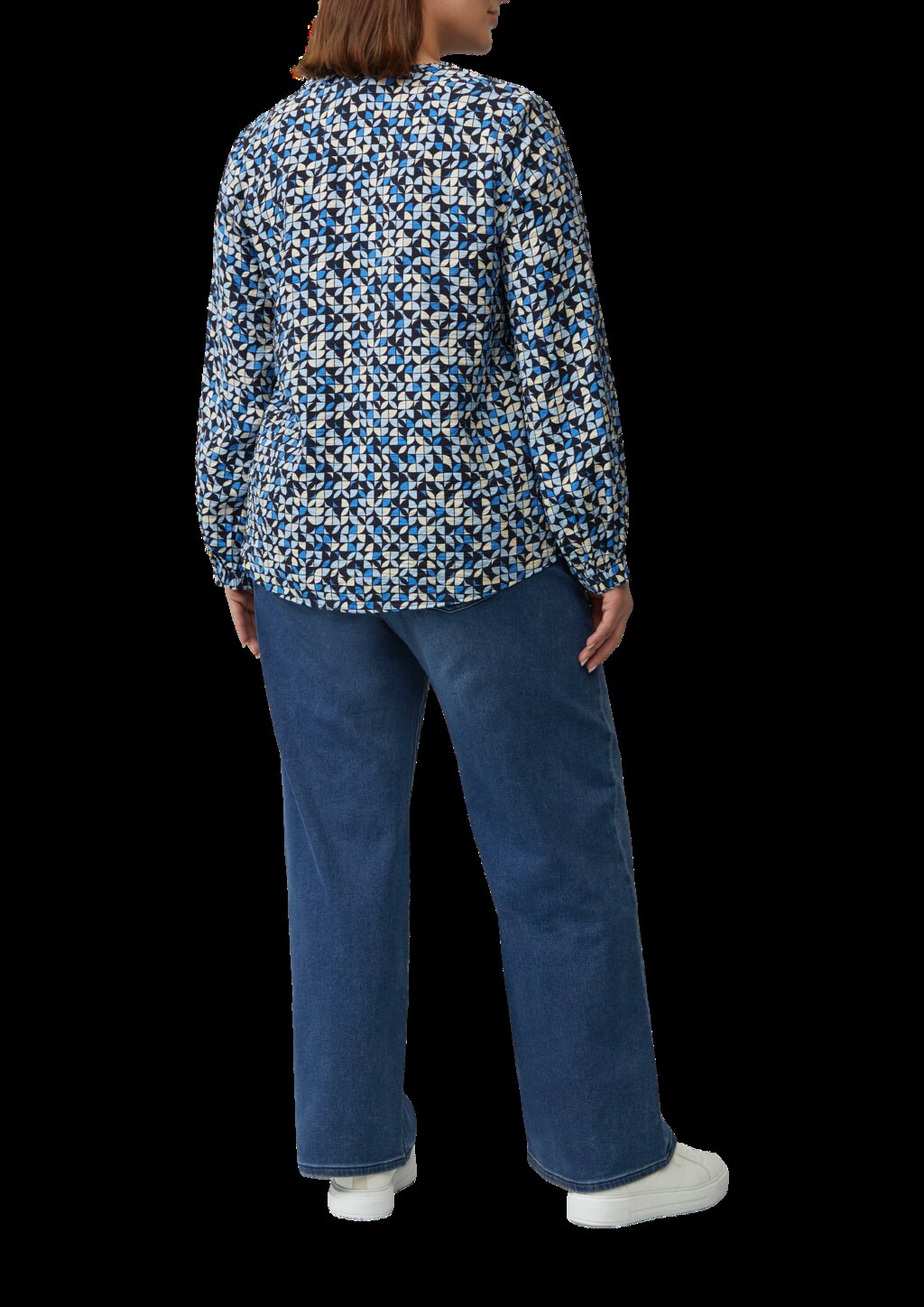 Strukturierte Bluse aus Viskosemix mit Raffung