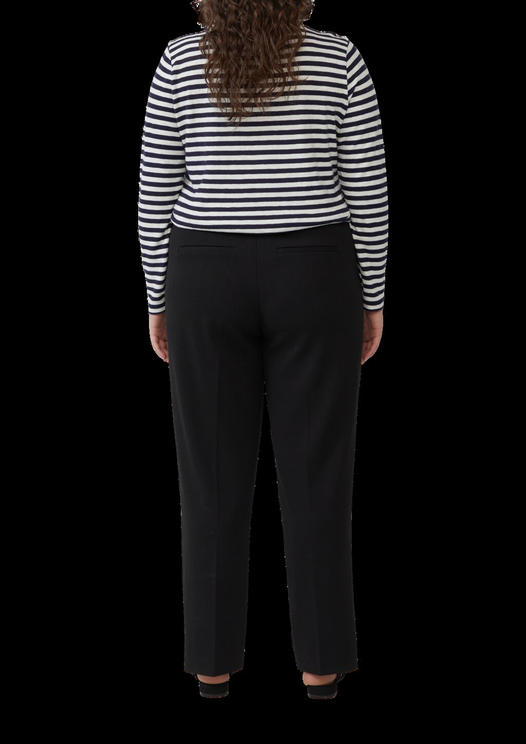 Geringeltes Langarmshirt aus Flammgarn mit Crew Neck