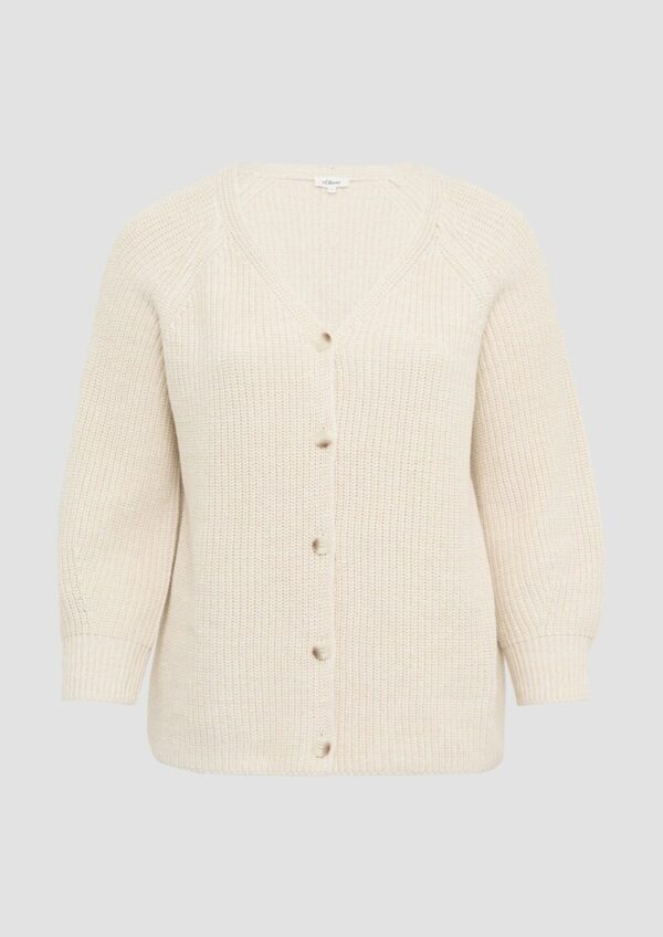 Strukturierter Cardigan im Relaxed Fit aus Baumwollmix