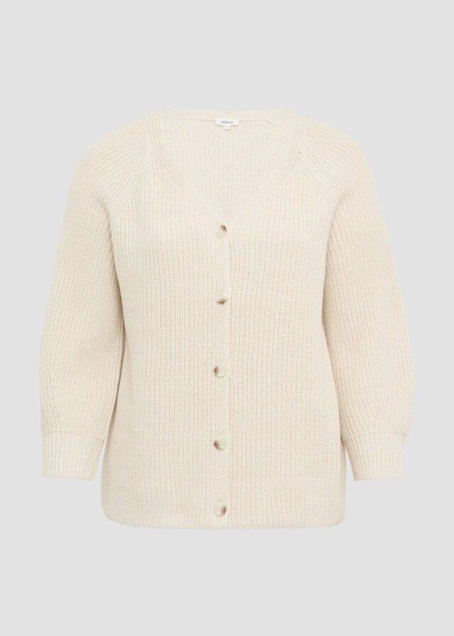 Strukturierter Cardigan im Relaxed Fit aus Baumwollmix