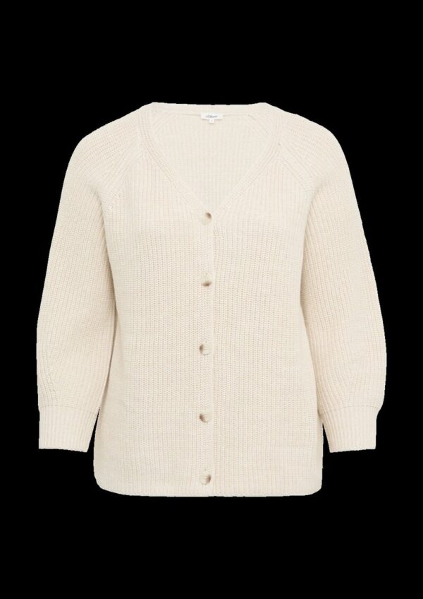 Strukturierter Cardigan im Relaxed Fit aus Baumwollmix