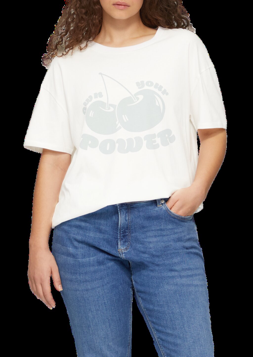 Printshirt mit überschnittener Schulter