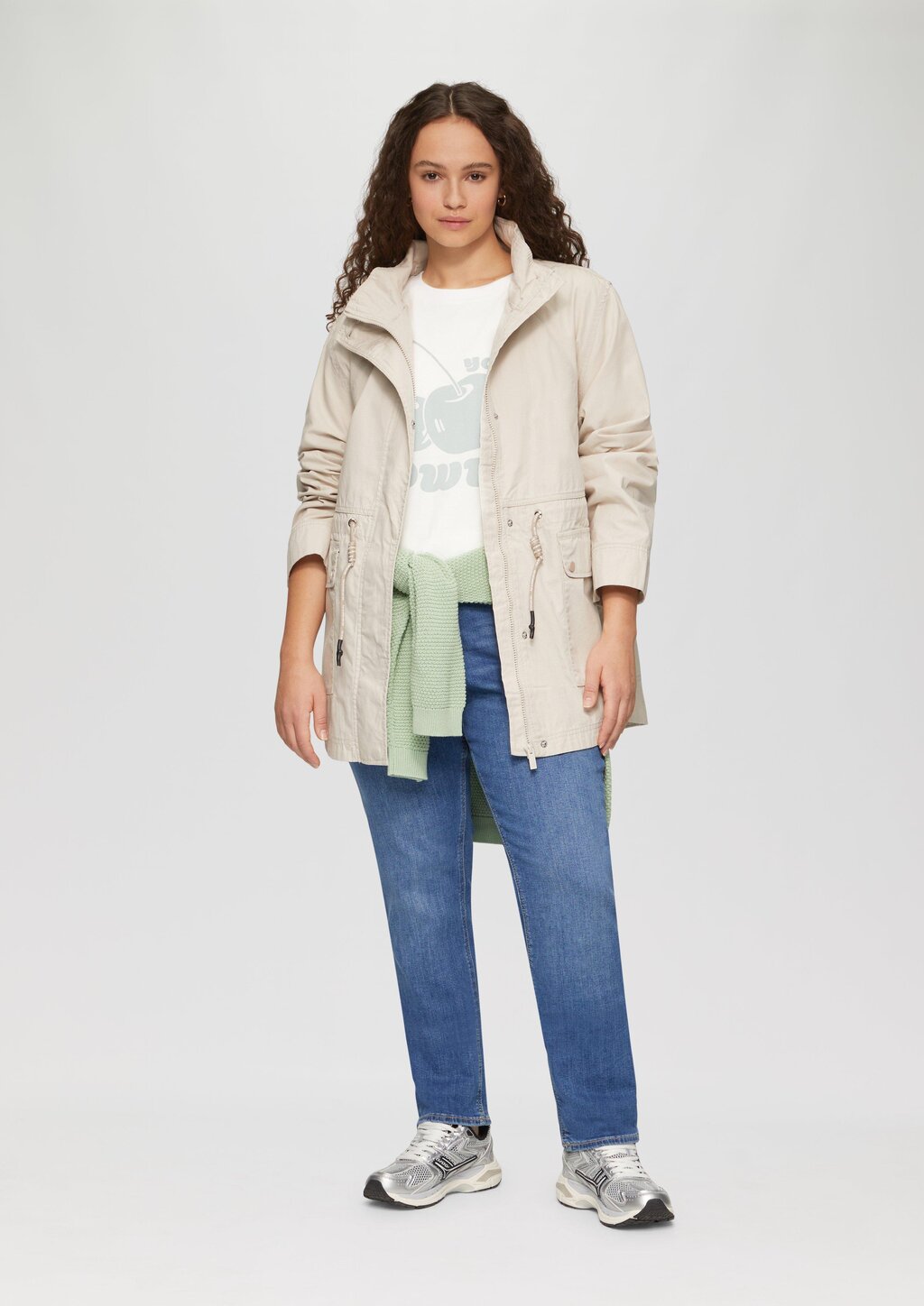 Printshirt mit überschnittener Schulter