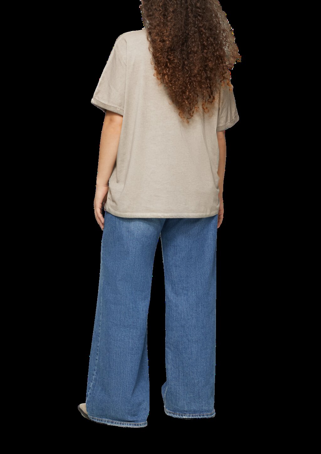 Oversize Shirt in gewaschener Optik mit Metallic-Frontprint