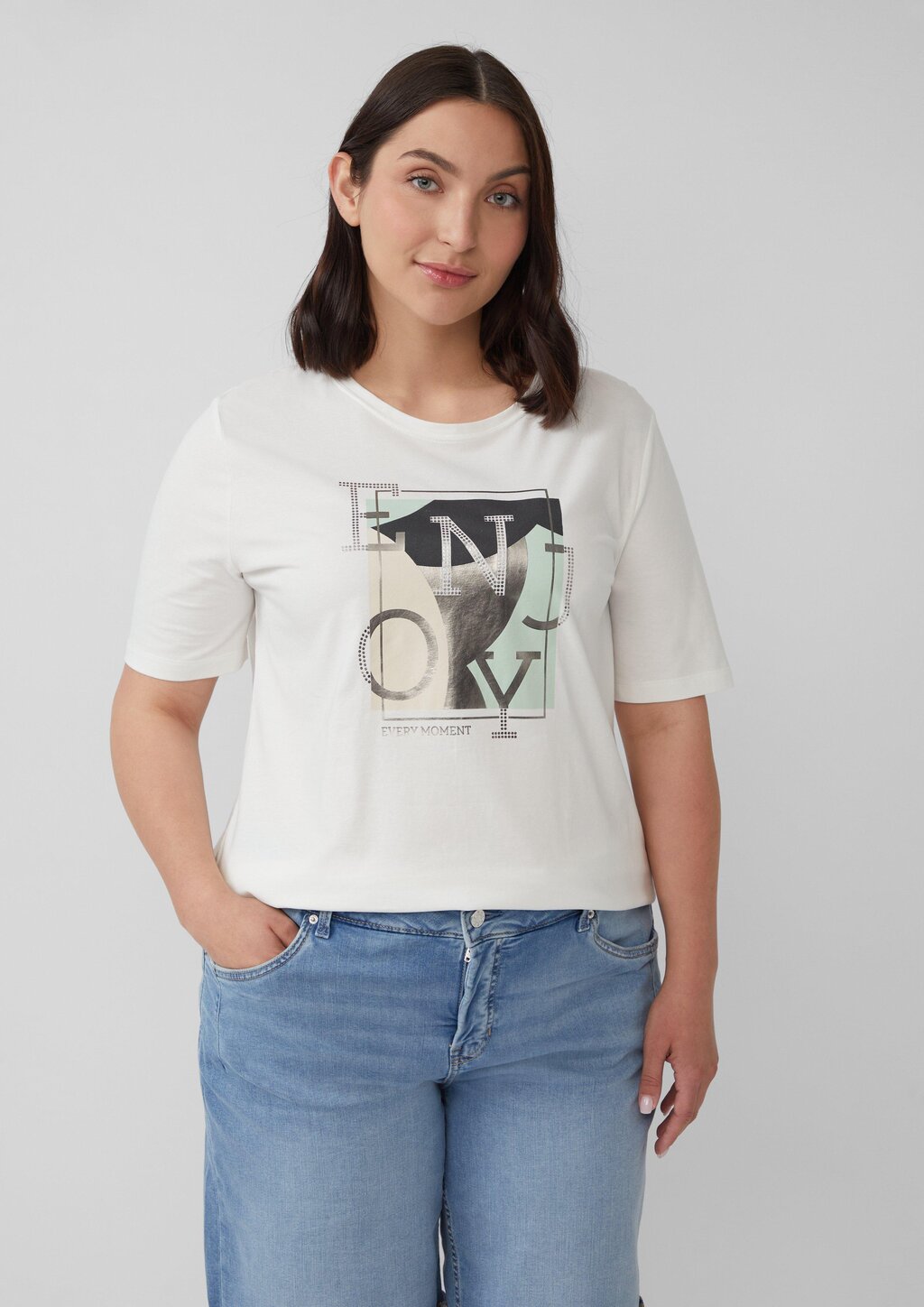 Elastisches T-Shirt mit Frontprint