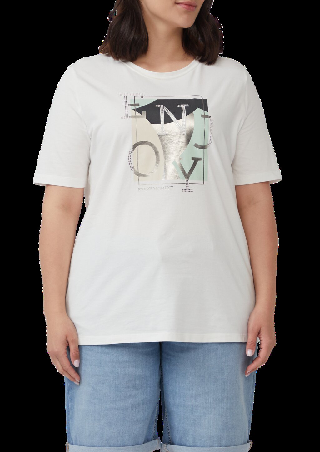 Elastisches T-Shirt mit Frontprint