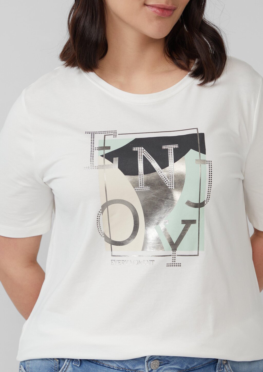 Elastisches T-Shirt mit Frontprint