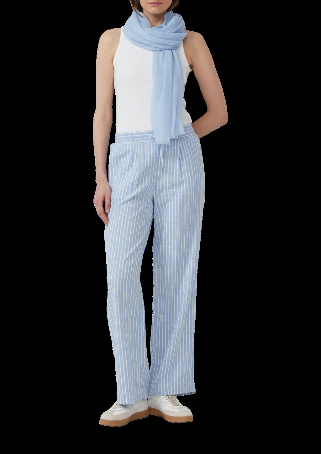 Leichter Schal aus Webware mit Fransen