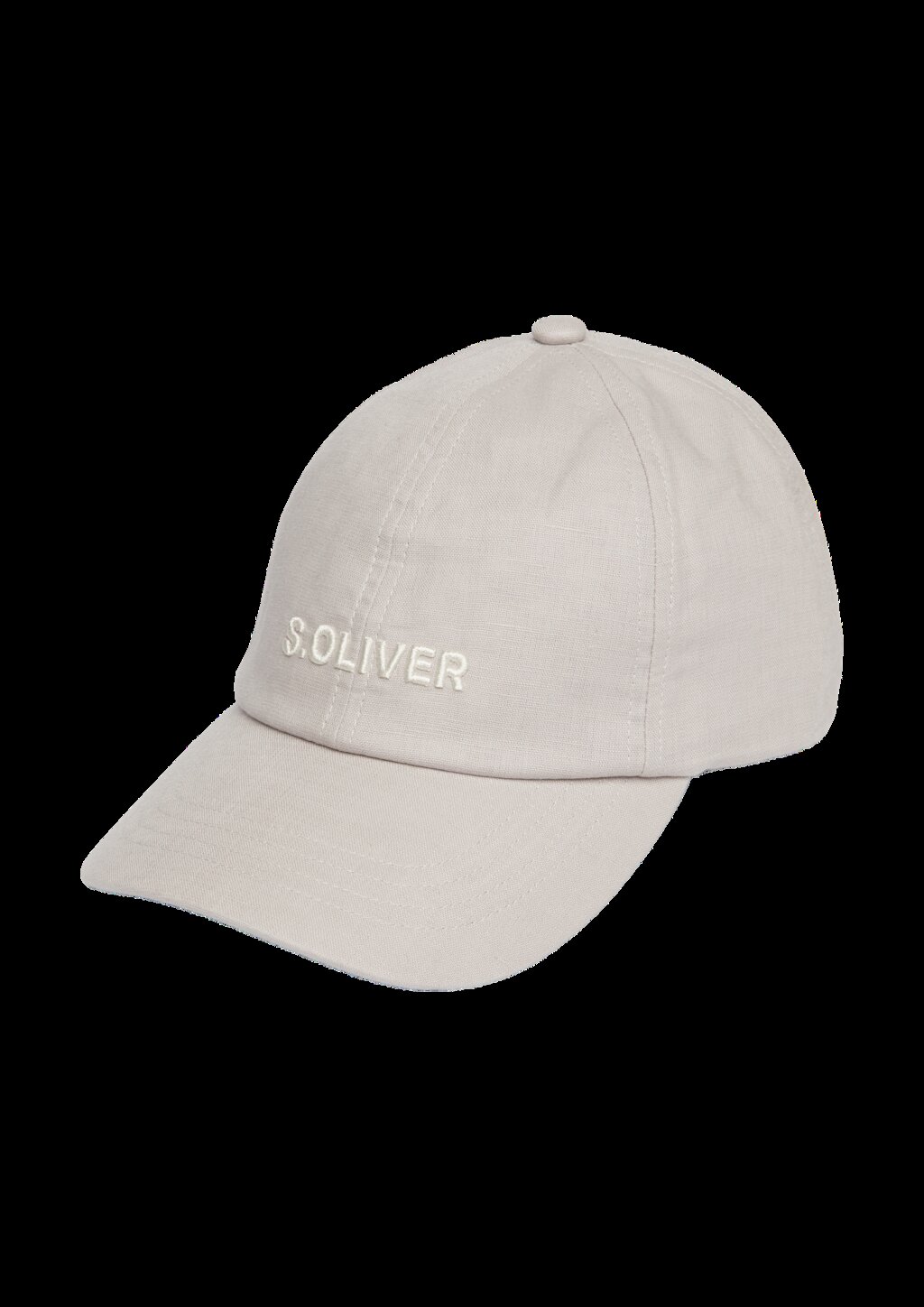 Kappe aus Leinenmix mit Logo-Stickerei