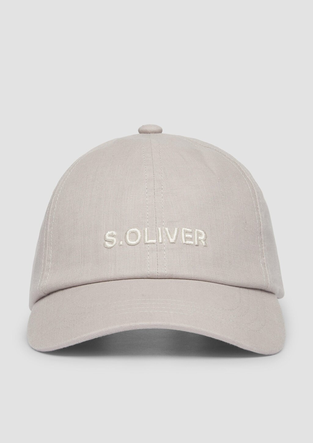 Kappe aus Leinenmix mit Logo-Stickerei