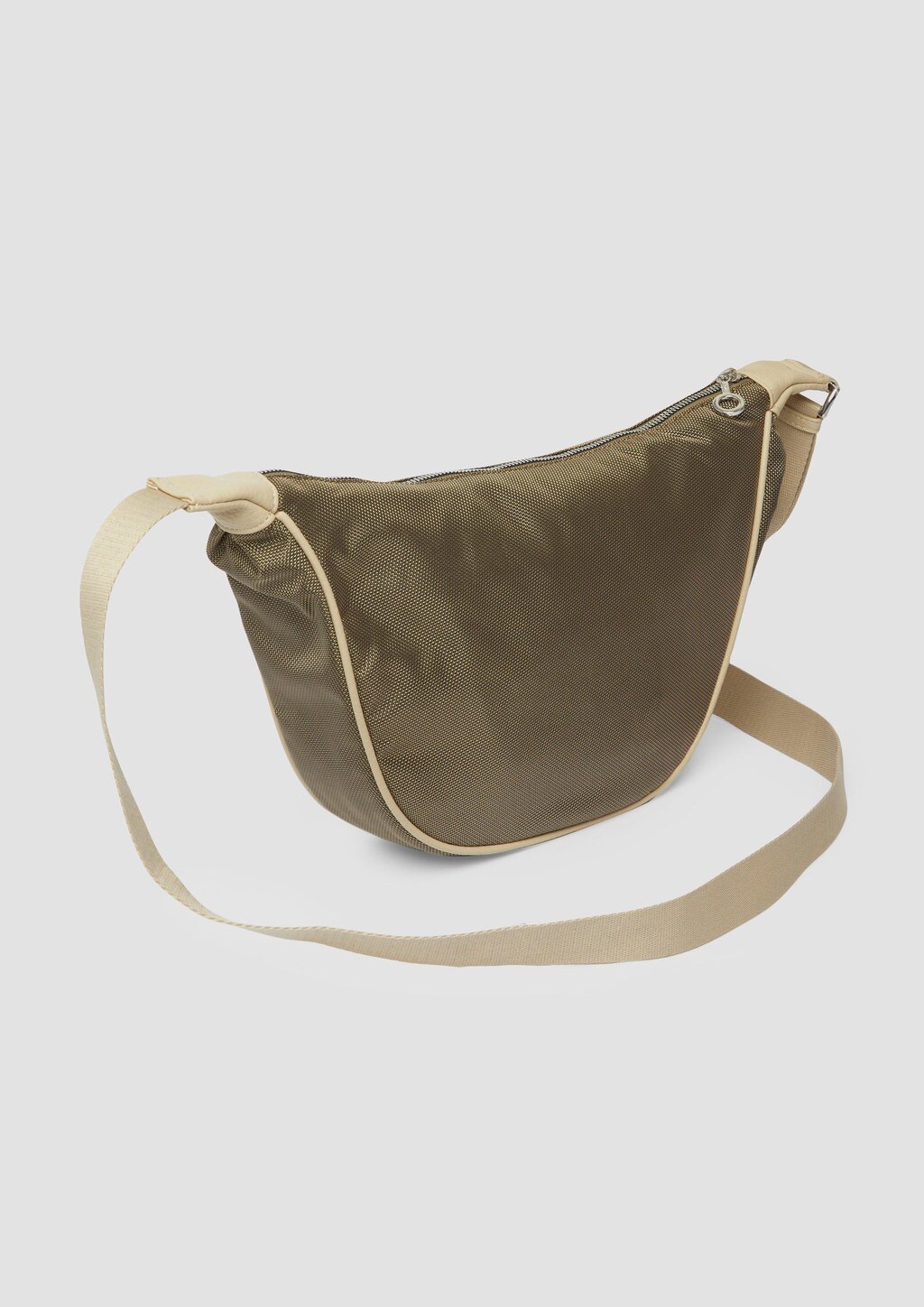 Halbmondtasche mit Reißverschlussfach und Logo