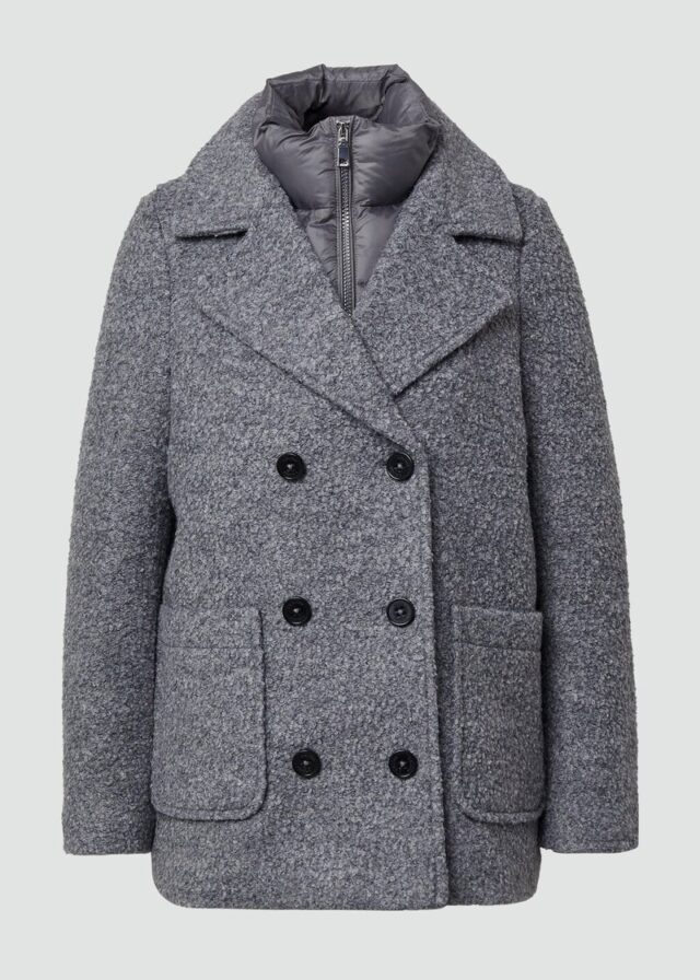 Bouclé-Jacke mit herausnehmbarem Steppeinsatz