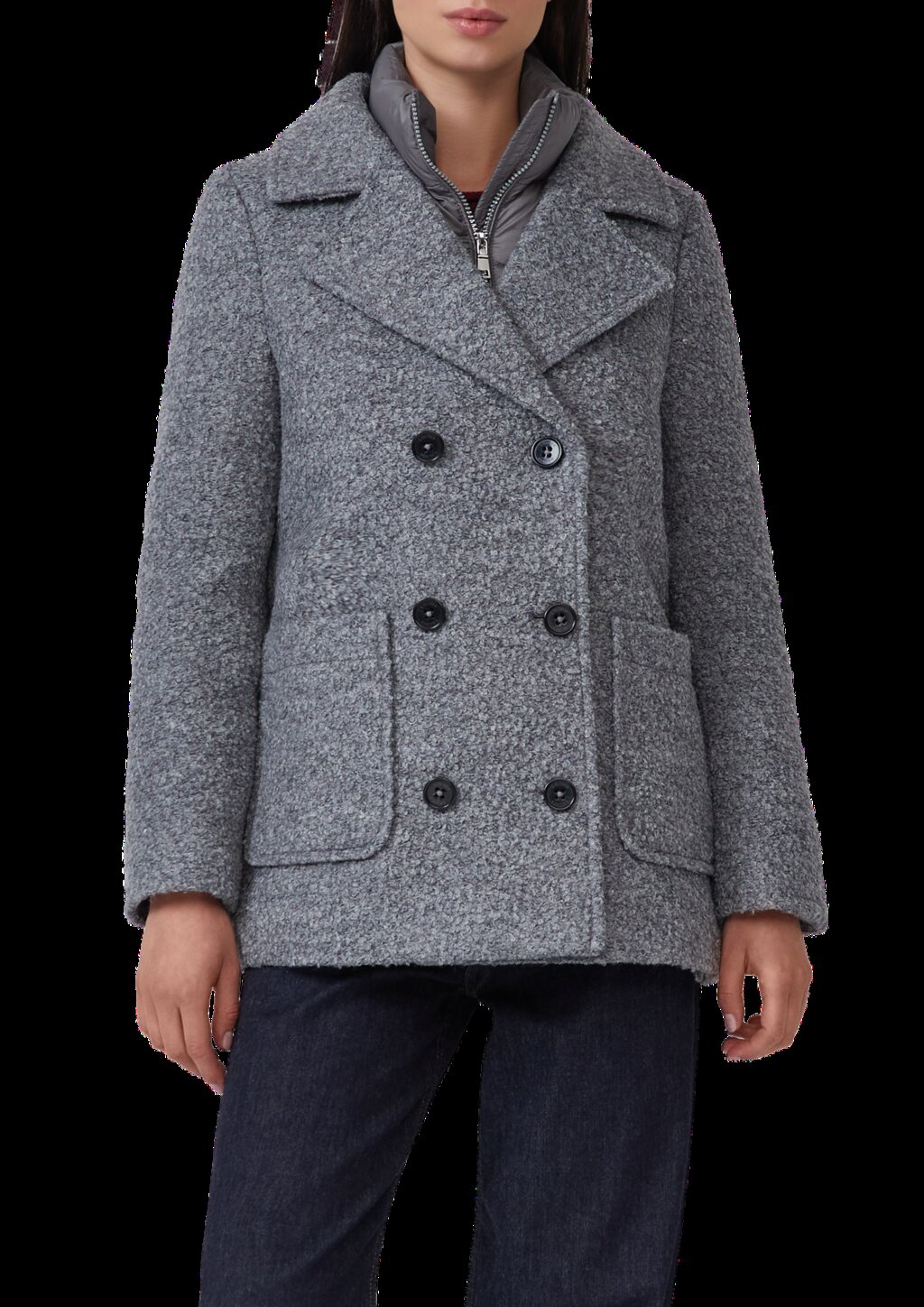 Bouclé-Jacke mit herausnehmbarem Steppeinsatz