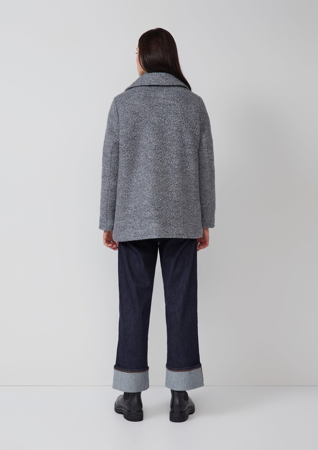 Bouclé-Jacke mit herausnehmbarem Steppeinsatz